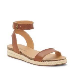 Lucky Brand Brown Leather Wedge Sandals